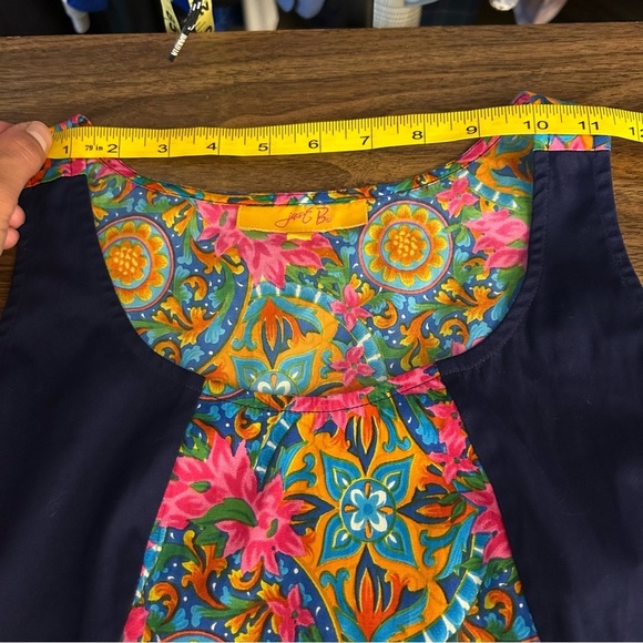 Just B Orange Blue Paisley Sleeveless Mini Flowy Party Dress S - Picture 6 of 11